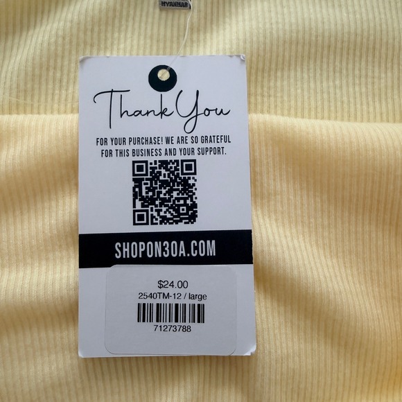 Love Tree Cami Top Women Large Yellow Spaghetti Strap Square Neck NWT - Picture 6 of 8